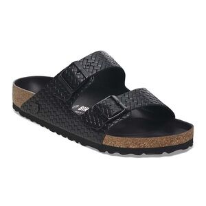 Birkenstock Arizona Leather Woven Embossed Black Size 42 (11-11.5) medium/narrow